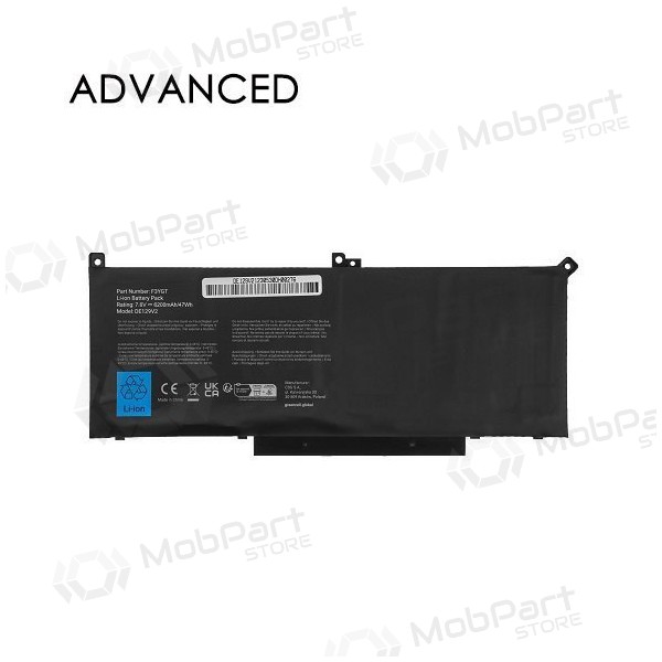 DELL F3YGT, 7200mAh bateria do portátil, Advanced DELL F3YGT, 7200mAh bateria do portátil, Advanced