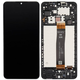 Ekranas Samsung A127 A12s 2021 su lietimui jautriu stikliuku e rėmeliu Black original