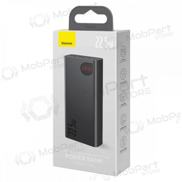 Bateria externa Power Bank Baseus Adaman 22.5W 20000mAh + Type-C 0.3m preto PPAD070101