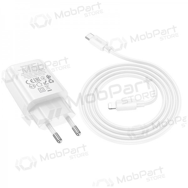 Carregador Hoco N60 20W GaN USB-C + USB-C to Lightning cable 1.0m branco