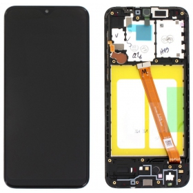 Ekranas Samsung A202 A20e 2019 su lietimui jautriu stikliuku e rėmeliu Black original