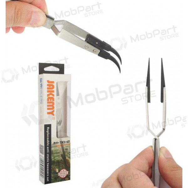 Pinça antiestática de metal Jakemy JM-T10-12 ESD (replaceable head)