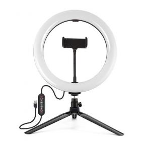 LED žiedine lâmpada 26cm, su trikoju stovu 8.3cm, USB