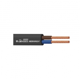 Cabo flexível Lietkabelis OMYp 2x1 mm² de cobre PVC CPR Eca 300 V bobina de 100 m.