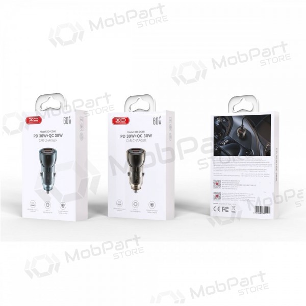 Carregador de carro XO CC60 USB-A/USB-C 60W azul
