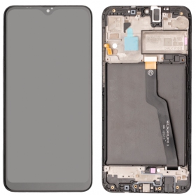 Ekranas Samsung A105 A10 Dual SIM su lietimui jautriu stikliuku e rėmeliu Black original