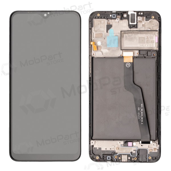 Ekranas Samsung A105 A10 Dual SIM su lietimui jautriu stikliuku e rėmeliu Black original