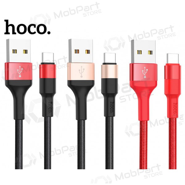 USB cabo Hoco X26 Type-C 1.0m (preto / dourado)