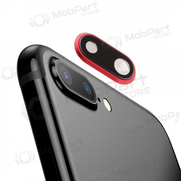 Apple iPhone 8 Plus lente vidro da câmera (vermelho) (com moldura) Apple iPhone 8 Plus lente vidro da câmera (vermelho) (com moldura)