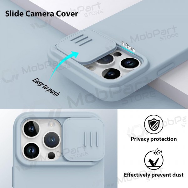 Apple iPhone 15 Pro capa „Nillkin Silicone“ (cinza)
