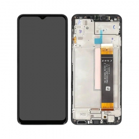 Ekranas Samsung M236 M23 2022 su lietimui jautriu stikliuku e rėmeliu Black original (service pack)