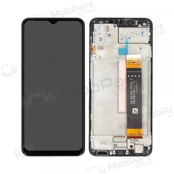 Ekranas Samsung M236 M23 2022 su lietimui jautriu stikliuku e rėmeliu Black original (service pack)