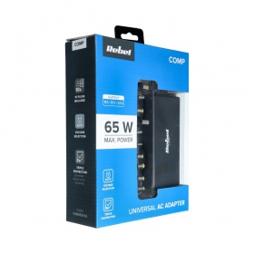 Carregador REBEL for Notebook / Laptop 65W / 18-20V (preto)