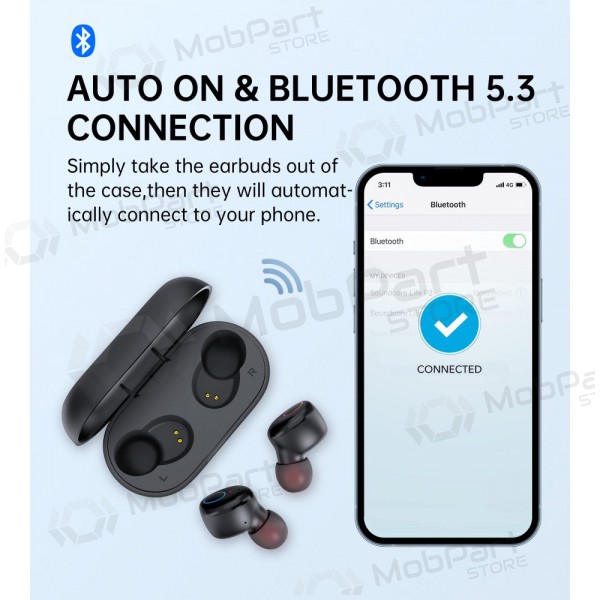 Sem fios ausinės Choetech BH-T16 Hi-Fi Bean TWS Sem fios ausinės Choetech BH-T16 Hi-Fi Bean TWS