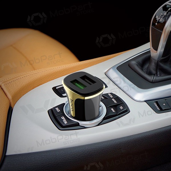 Carregador automobilinis Hoco Z31 Quick Charge 3.0 (3.4A) x 2 USB (preto)