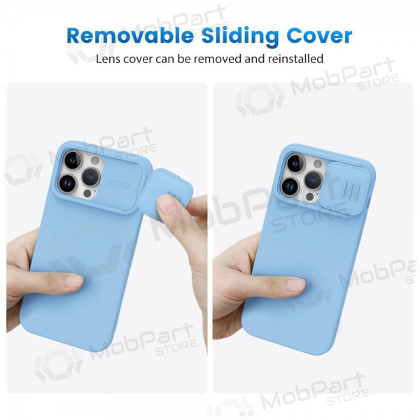 Apple iPhone 15 Pro capa „Nillkin Silicone“ (azul claro)