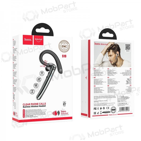 Auricular mãos-livres bluetooth Hoco S19 bluetooth preto