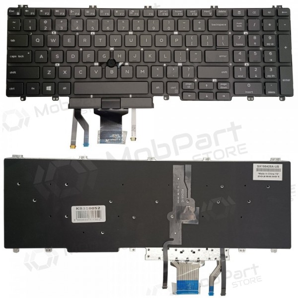 Teclado DELL Latitude 5500, su pašvietimu e „trackpoint“ Teclado DELL Latitude 5500, su pašvietimu e „trackpoint“