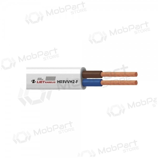 Cabo flexível Lietkabelis OMYp 2x1.0 mm² de cobre PVC CPR Eca 300 V 100 m rolo