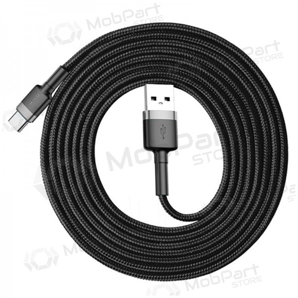 Cabo Baseus Cafule PD Type-C - Type-C 3.0A 60W (cinza-preto) 1.0m CATKLF-GG1 Cabo Baseus Cafule PD Type-C - Type-C 3.0A 60W (cinza-preto) 1.0m CATKLF-GG1