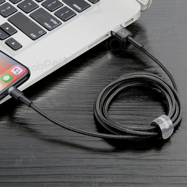 USB cabo Baseus Cafule USB-A to Lightning 1.5A 2.0m cinza-preto CALKLF-CG1