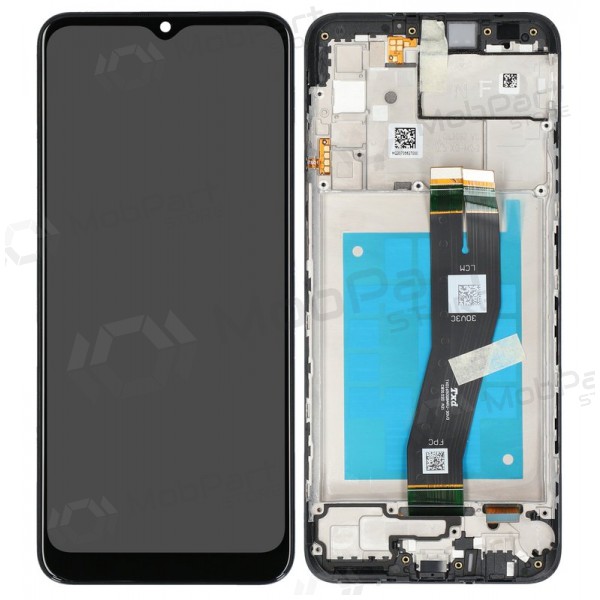 Ekranas Samsung A025G A02s 2020 su lietimui jautriu stikliuku e rėmeliu Black original
