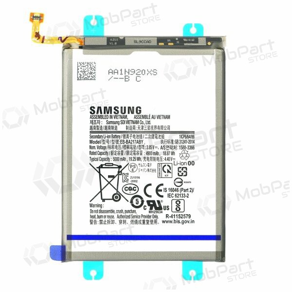 Samsung A125 A12 / A127 A12S / A217 A21s / M127 M12 / A135 A13 (EB-BA217ABY) bateria / acumulador (4900mAh) (service pack) (original) Samsung A125 A12 / A127 A12S / A217 A21s / M127 M12 / A135 A13 (EB-BA217ABY) bateria / acumulador (4900mAh) (service pack) (original)