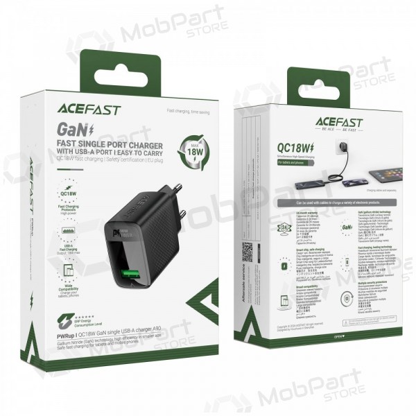 Carregador Acefast A90 18W USB-A preto