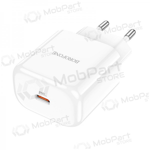 Carregador Borofone BN3 Type-C QC 3.0, PD 2.0 20W (branco)
