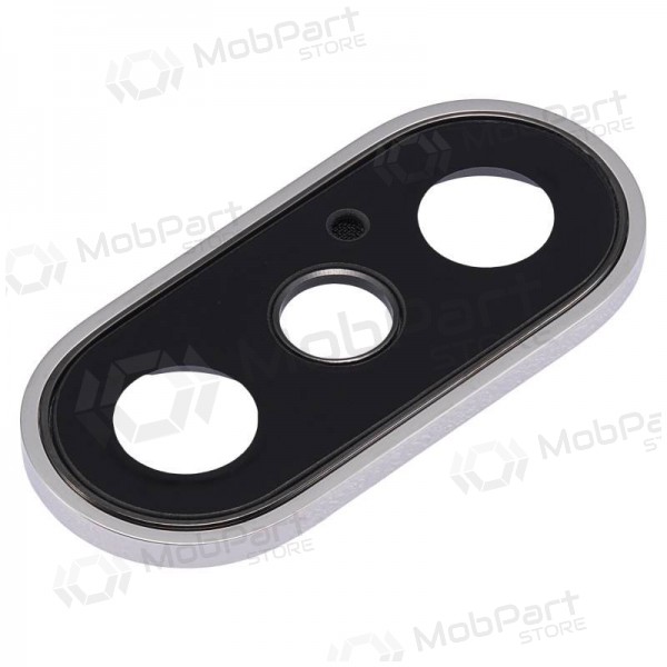 Apple iPhone XS / XS Max lente vidro da câmera (prata) (com moldura) Apple iPhone XS / XS Max lente vidro da câmera (prata) (com moldura)