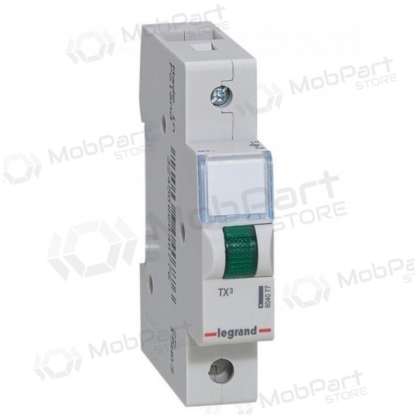 LED indikatorius ant DIN Legrand 604077 (verde, 230V, TX3 1 mod.)