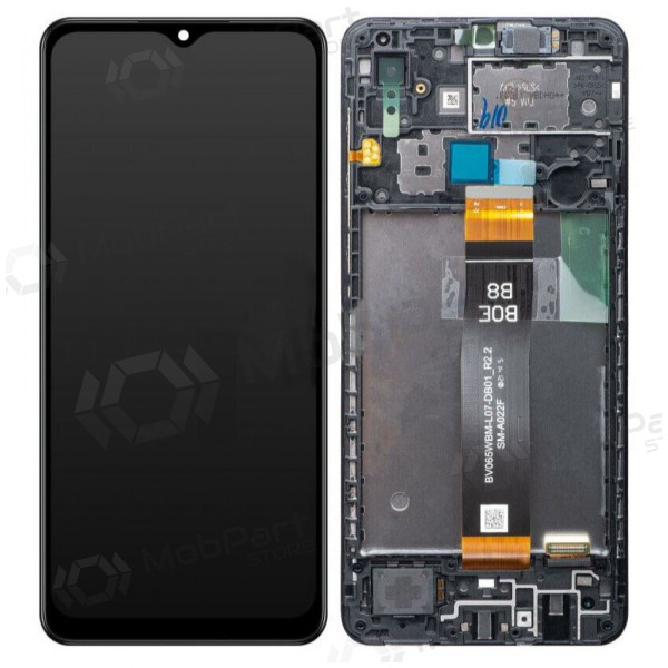 Ekranas Samsung A022F A02 (A022F LCD black flex) su lietimui jautriu stikliuku e rėmeliu Black original (service pack) Ekranas Samsung A022F A02 (A022F LCD black flex) su lietimui jautriu stikliuku e rėmeliu Black original (service pack)