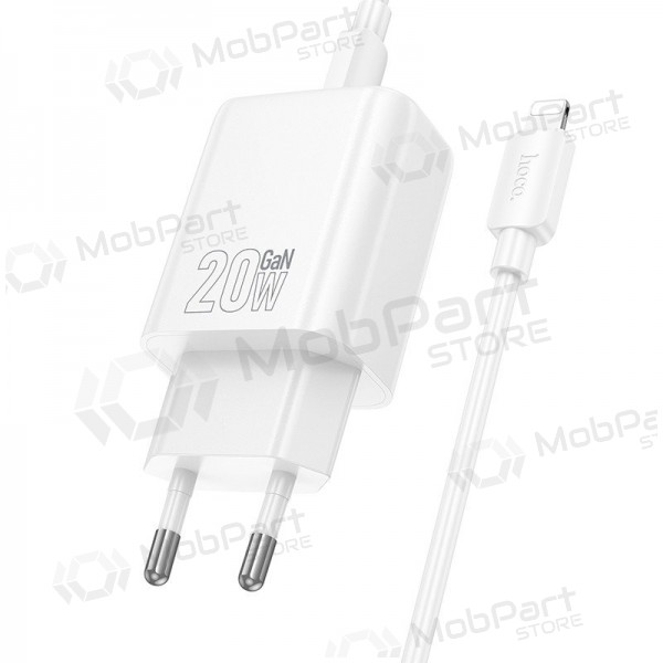 Carregador Hoco N60 20W GaN USB-C + USB-C to Lightning cable 1.0m branco