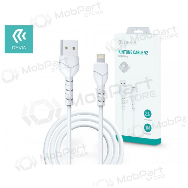 USB cabo Devia Kintone Lightning 1.0m (branco) 5V 2.1A