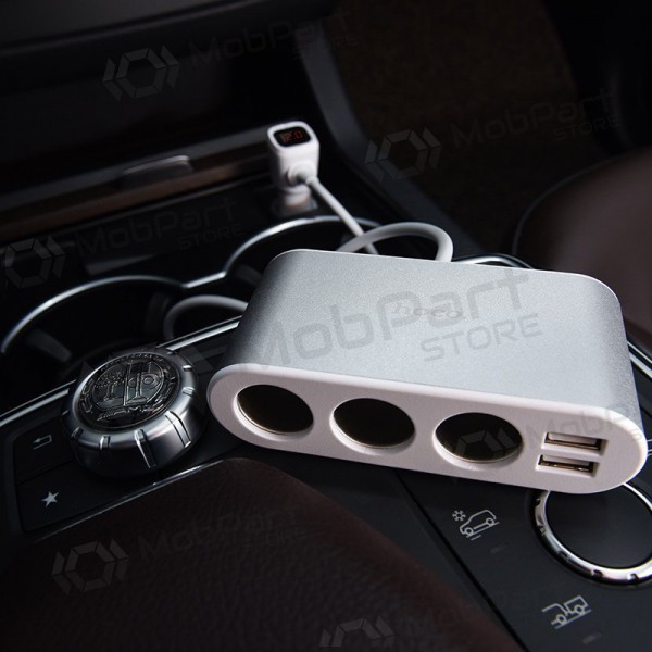 Carregador de carro - šakotuvas Hoco Z13 2xUSB 3xconnector Carregador de carro - šakotuvas Hoco Z13 2xUSB 3xconnector