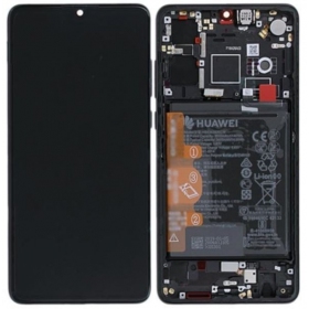 Huawei P30 (new version 2021) ecrã (preto) (com moldura e bateria) (service pack) (original)