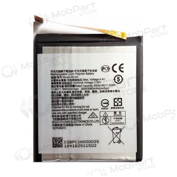 Nokia 6.1 Plus / 5.1 Plus / 7.1 bateria / acumulador (TA-1095 HE342) (3060mAh) Nokia 6.1 Plus / 5.1 Plus / 7.1 bateria / acumulador (TA-1095 HE342) (3060mAh)