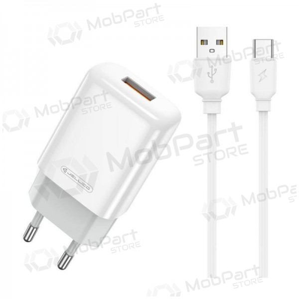 Carregador buitinis Jellico EU01 2.4A USB + Type-C branco