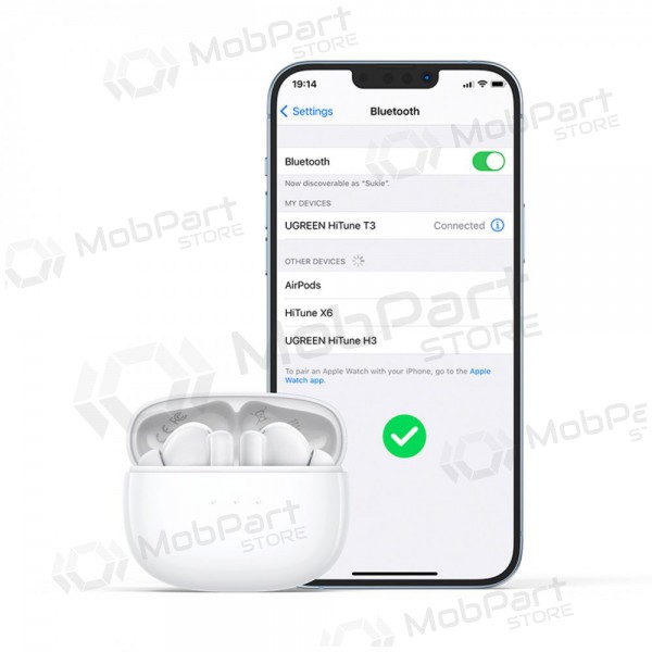 Sem fios ausinės Ugreen WS106 HiTune T3 Active Noise-Cancelling Earbuds Sem fios ausinės Ugreen WS106 HiTune T3 Active Noise-Cancelling Earbuds