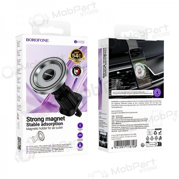 Suporte para telefone de carro Borofone BH122 Magsafe (air vent) preto