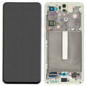 Ekranas Samsung G990 S21 FE 5G su lietimui jautriu stikliuku e rėmeliu Olive original (service pack)