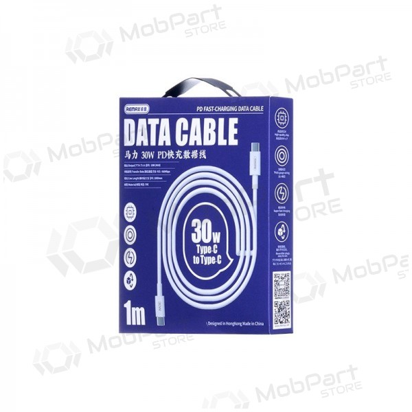 USB cabo Remax RC-C021 USB-C to USB-C 30W 1.0m branco