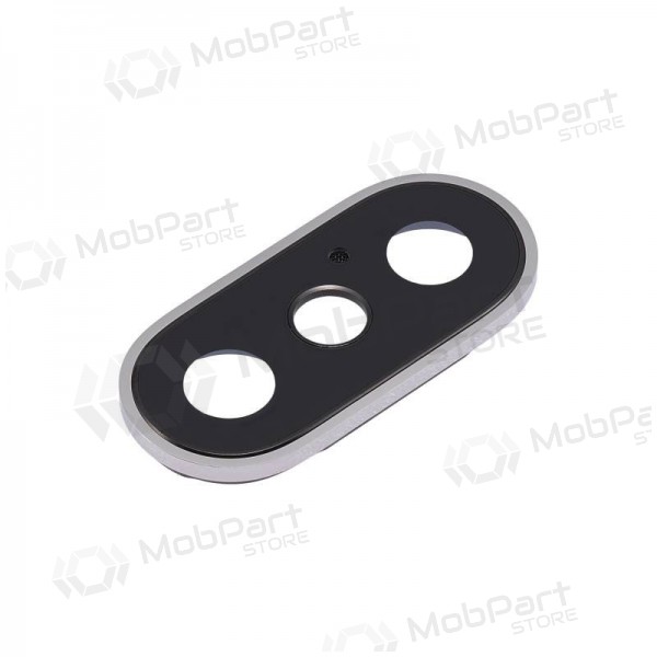 Apple iPhone X lente vidro da câmera (prata) (com moldura)