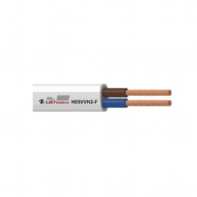 Cabo flexível Lietkabelis OMYp 2x0.5 mm² de cobre PVC CPR Eca 300 V rolo de 100 m