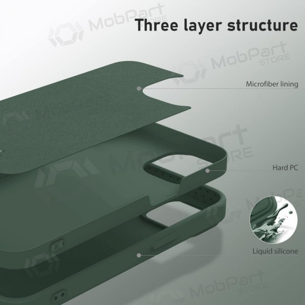 Apple iPhone 15 Pro capa „Nillkin Silicone“ (verde escuro)