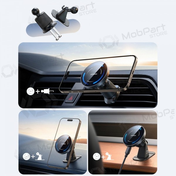 Automobilinis laikiklis-carregador Joyroom JR-ZS502 MagSafe 15W (air vent/dashboard) preto