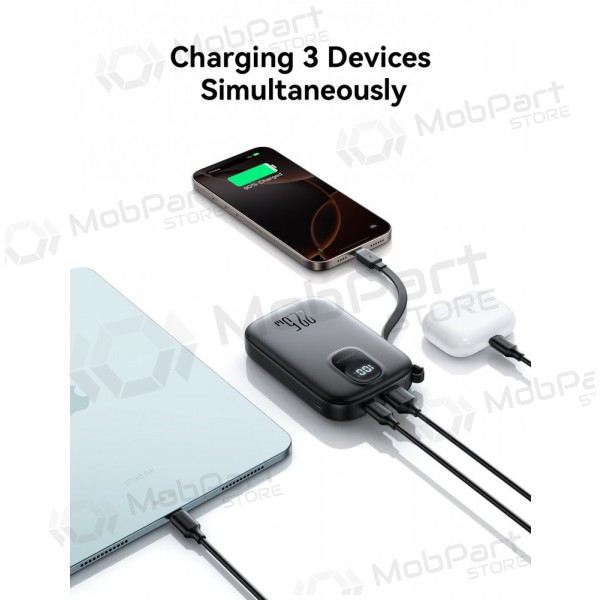 Bateria externa Power Bank Joyroom JR-PBF17 22.5W with USB-C cable 10000mAh preto Bateria externa Power Bank Joyroom JR-PBF17 22.5W with USB-C cable 10000mAh preto