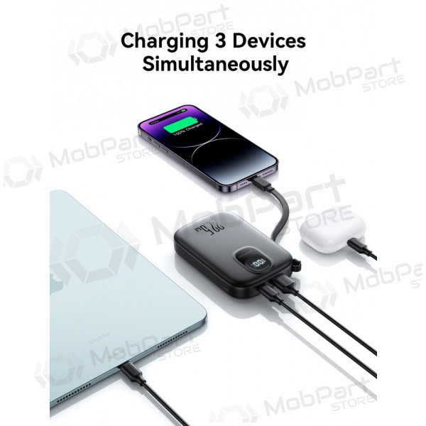 Bateria externa Power Bank Joyroom JR-PBF18 22.5W with Lightning cable 10000mAh preto Bateria externa Power Bank Joyroom JR-PBF18 22.5W with Lightning cable 10000mAh preto