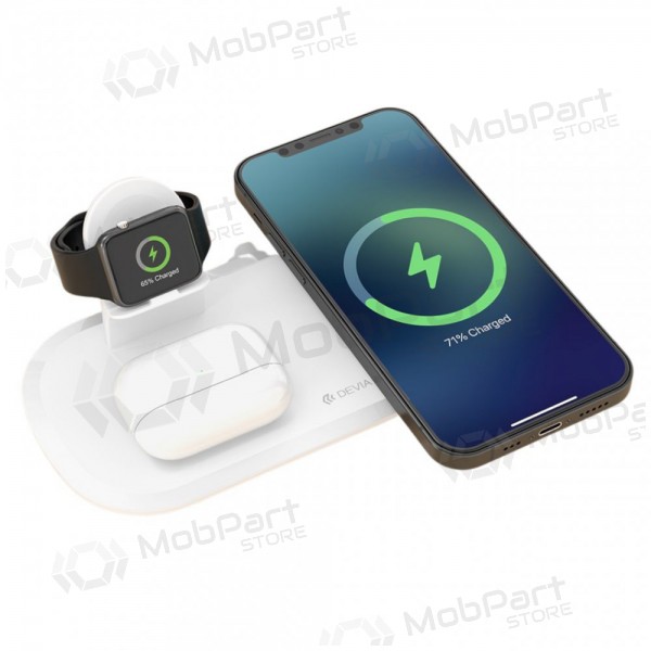 Carregador sem fio Devia 3in1 Smart Phone, Apple Watch, Airpods (branco)