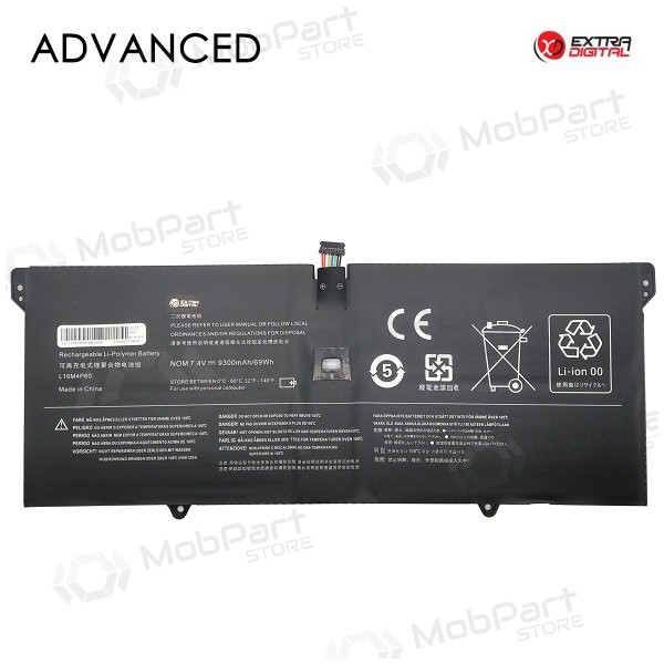Lenovo L16M4P60, 9300mAh bateria do portátil, Advanced Lenovo L16M4P60, 9300mAh bateria do portátil, Advanced
